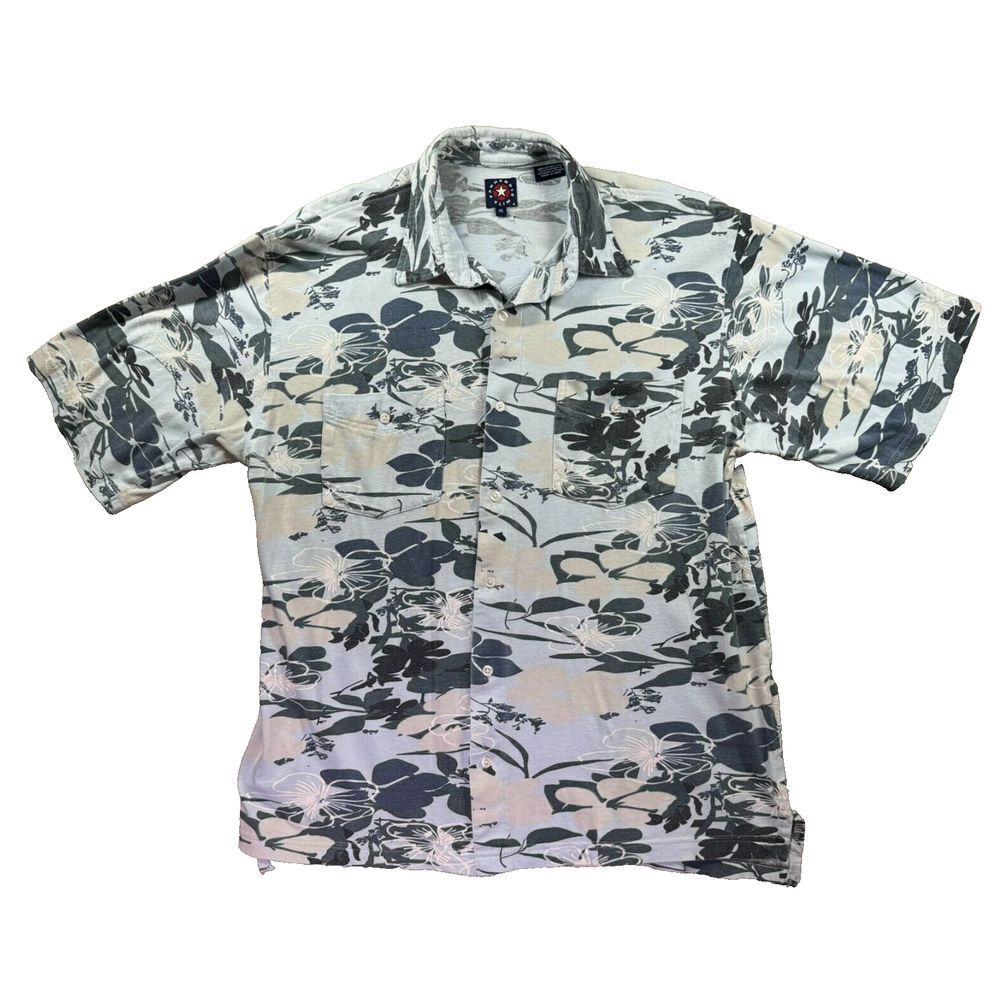 Panhandle Slim‎ Hawaiian Shirt Mens XL Floral Aloha Blue Gray Golf Sail Beach